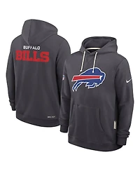 Nike Men's Anthracite Buffalo Bills Sideline Initial Home Performance Pullover Hoodie