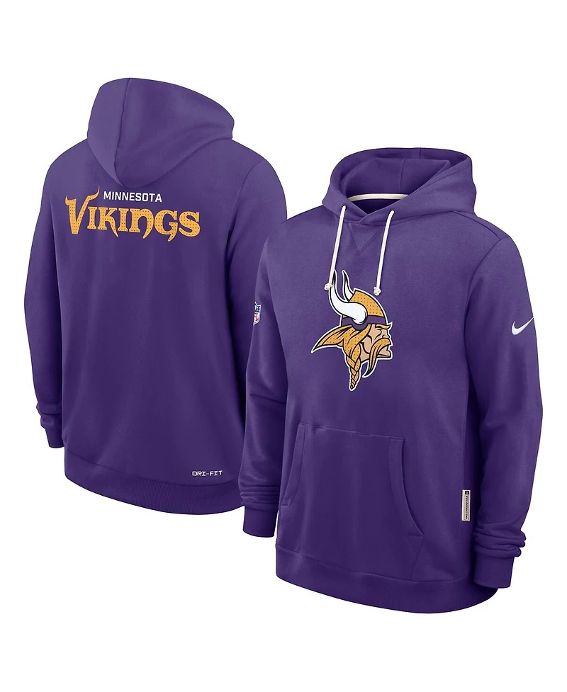 Nike Men's Purple Minnesota Vikings Sideline Initial Home Performance Pullover Hoodie