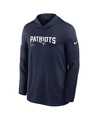 Nike Men's Navy New England Patriots Sideline Pure Fury Performance Long Sleeve Hoodie T-Shirt
