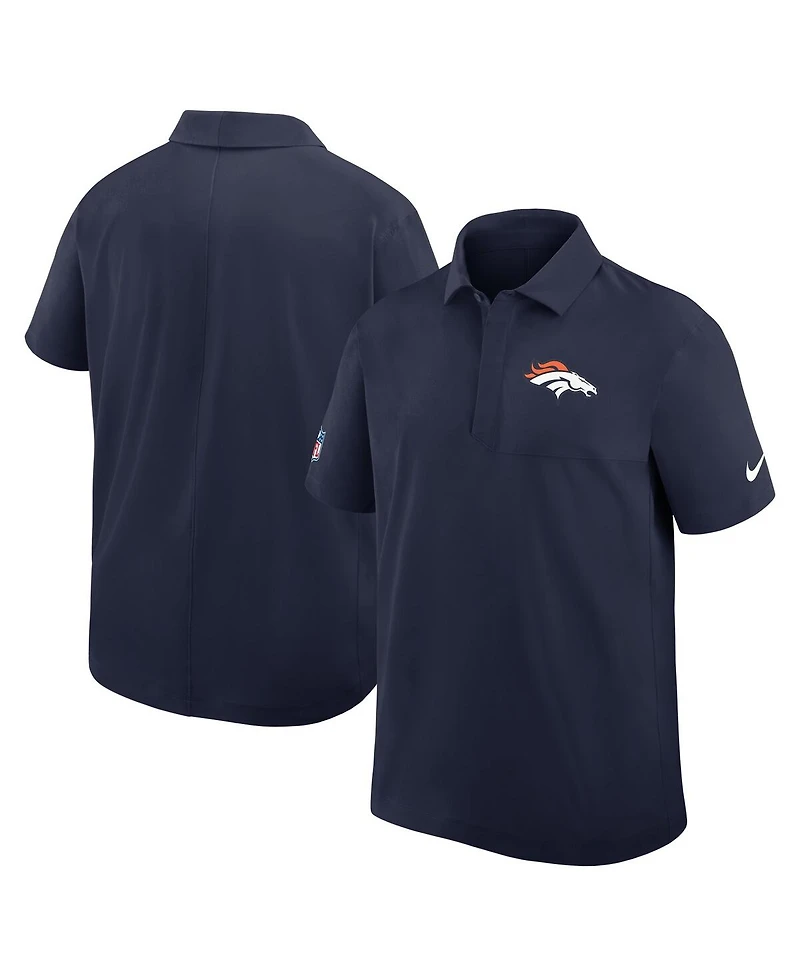 Nike Men's Navy Denver Broncos Sideline City Pride Woven Performance Polo Shirt