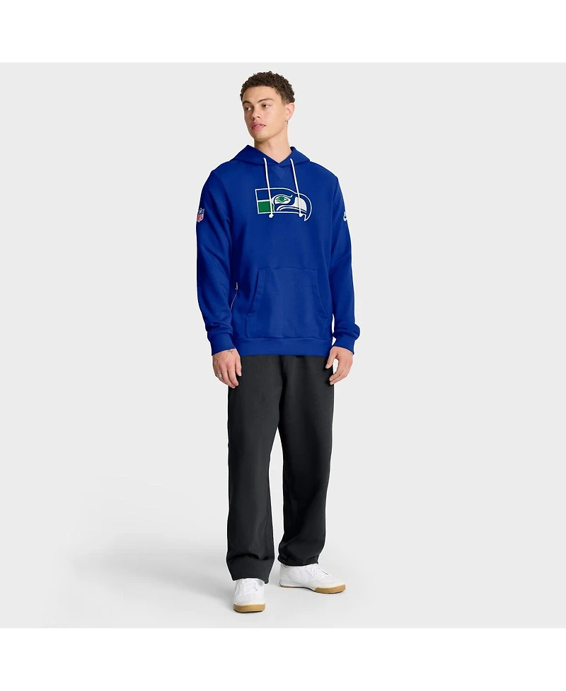 Nike Men's Royal Seattle Seahawks Sideline Offensive Set Play Performance Pullover Hoodie