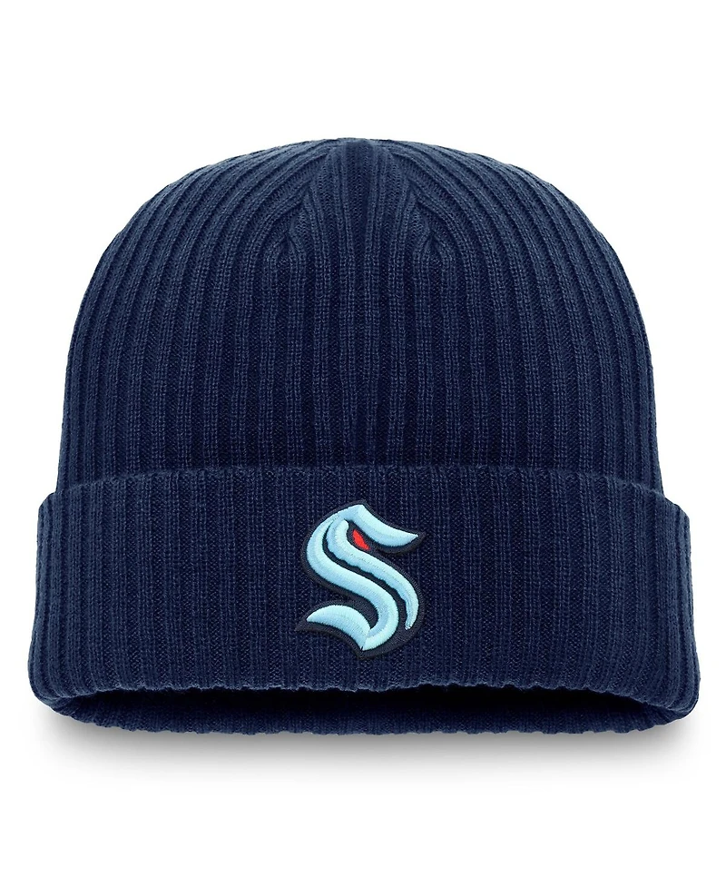 Fanatics Men's Deep Sea Blue Seattle Kraken Component Cuffed Knit Hat