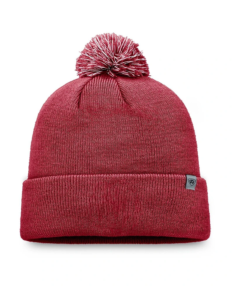 Top of the World Men's Crimson Indiana Hoosiers Team Logo Cuffed with Pom Knit Hat