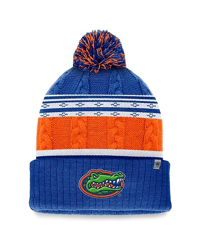 Top of the World Men's Royal Florida Gators Altitude Three-Tone Cuffed with Pom Knit Hat