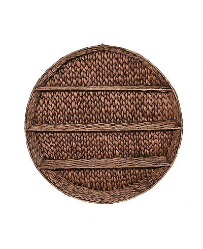 Annulus 24.61" 3-Shelf Circular Hand-Woven Hyacinth Wall Rack