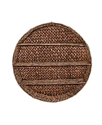 Annulus 24.61" 3-Shelf Circular Hand-Woven Hyacinth Wall Rack