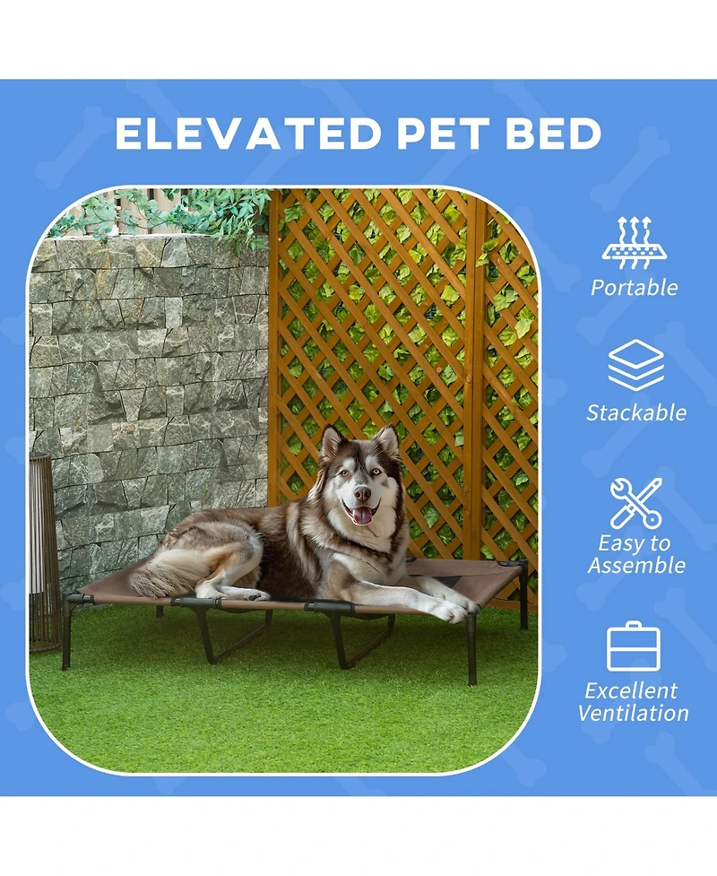 PawHut XLarge 48" Dog Pet Elevated Raised Bed Puppy Cot Oxford Outdoor Indoor