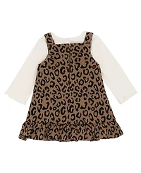 Rare Editions Baby Girls 2-Piece Cheetah Print Jumper Bodysuit Set