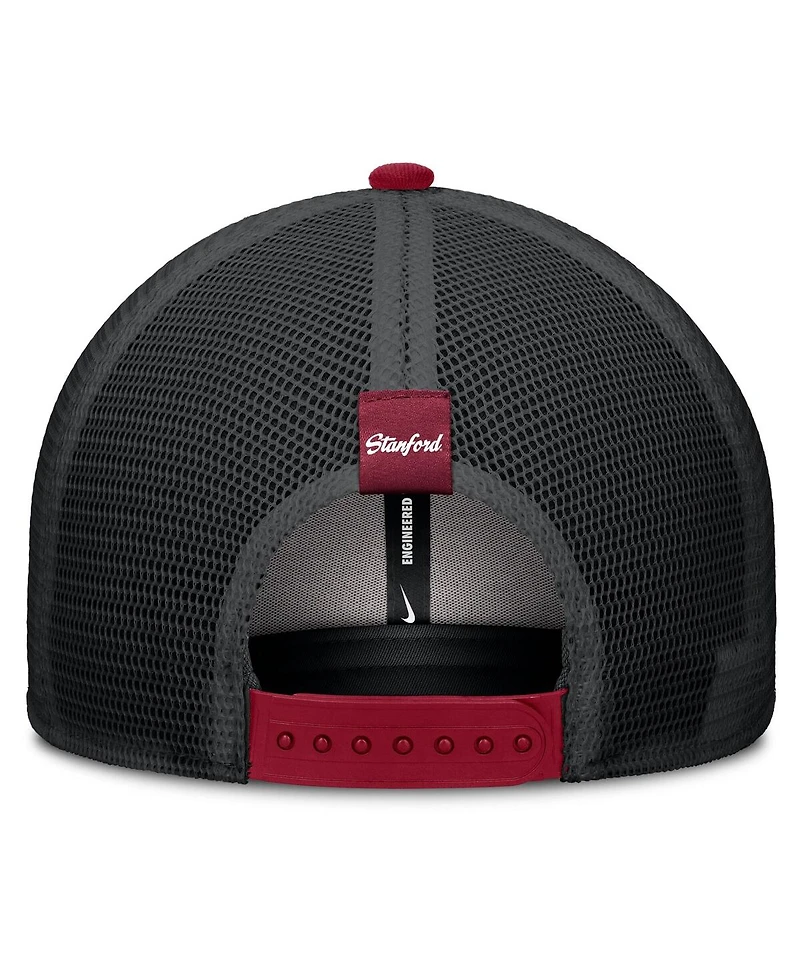 Nike Men's Cardinal/Black Stanford Cardinal Legacy Arch Rise Performance Trucker Adjustable Hat