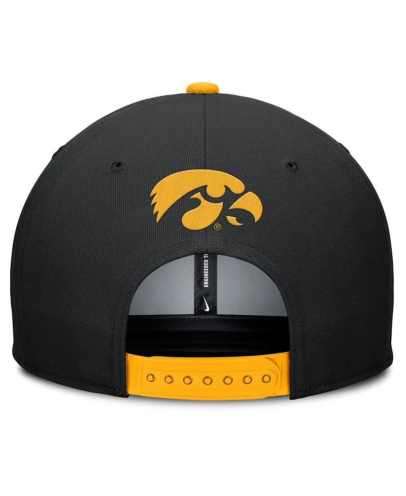 Nike Men's Black/Gold Iowa Hawkeyes 2025 Sideline Campus Pro Local Snapback Hat