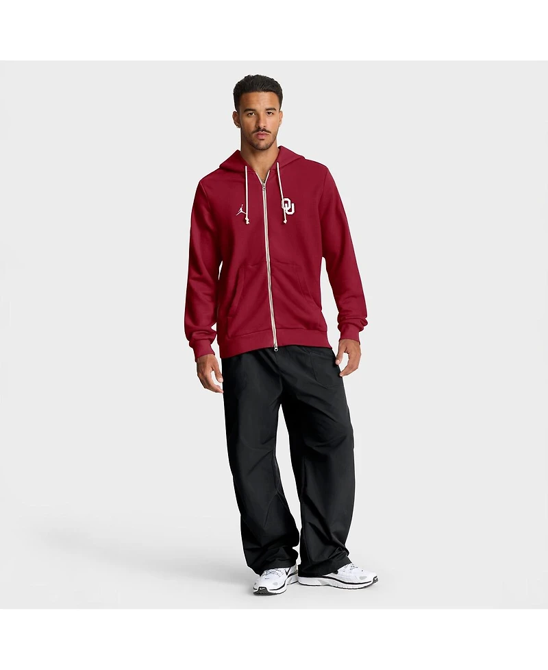 Jordan Men's Crimson Oklahoma Sooners 2025 Sideline Performance Full-Zip Hoodie