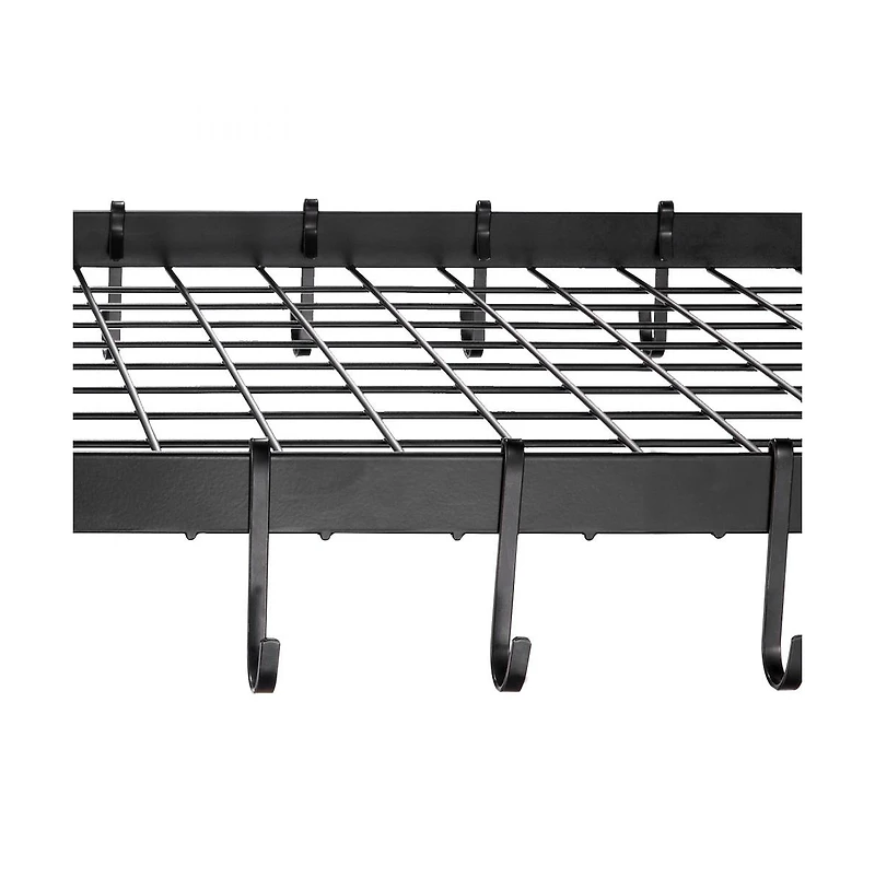 Slickblue Pot and Pan Wall Rack with 12 Hooks, Heavy-Duty Mount for Kitchen Organization
