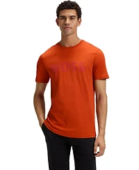 Boss by Hugo Men's Cotton-Jersey Rubber-Print Logo T-Shirt