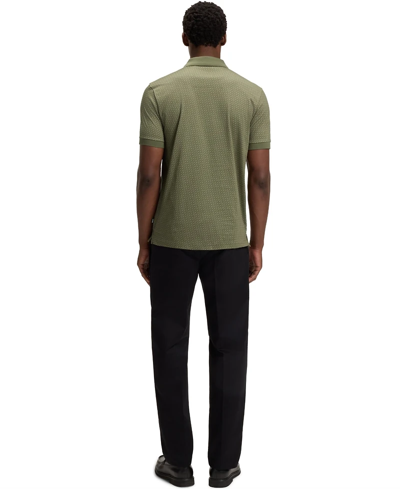 Boss by Hugo Men's Mercerized-Cotton Monogram Polo Shirt