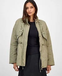 Now This Womens Cutwork Quilted Jacket Pxs Xxl Macys Exclusive