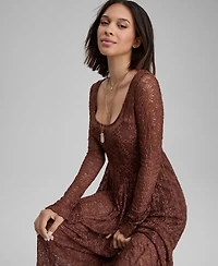 And Now This Women's Lace Scoop-Neck Maxi Dress, Macy's Exclusive