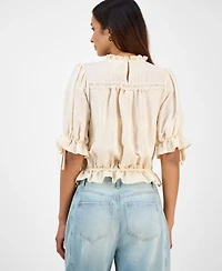 And Now This Women's Embroidered Lace-Trim Blouse, Macy's Exclusive