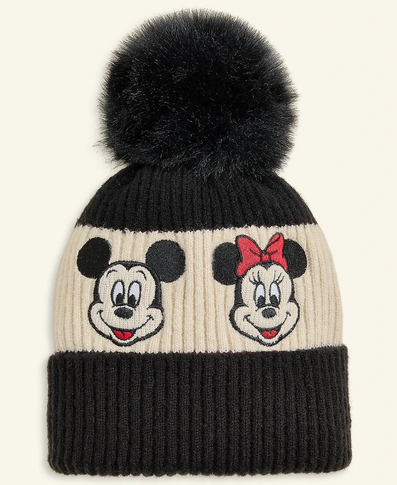 Disney | Macy's Adult Unisex Mickey Mouse & Minnie Mouse Beanie Hat, Macy's Exclusive