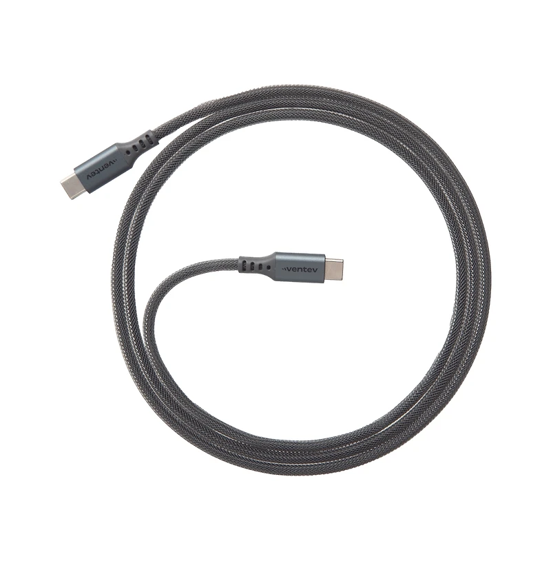 Ventev Alloy Usb C to Usb C High Speed Ultradurable Foot Cable-Silver