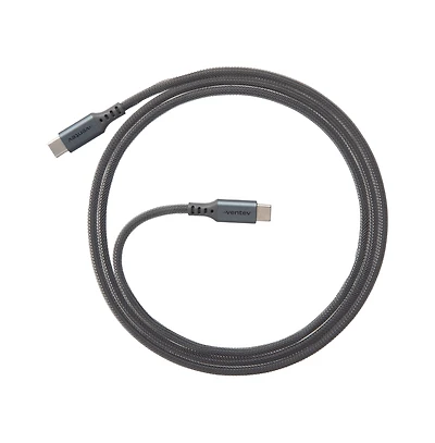 Ventev Alloy Usb C to Usb C High Speed Ultradurable Foot Cable-Silver
