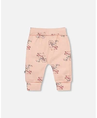 Deux par Baby Girl Cotton Evolutive Pant Pink Cat Print