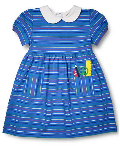 Florence Eiseman Toddler Girls Stripe Knit Dress With School Supplies