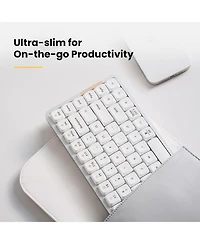 Lofree Flow Low-Profile Mechanical Keyboard, 100 Keys Rechargeable Wireless, Bluetooth & Wired, White Ghost Linear Switches for Windows, Mac