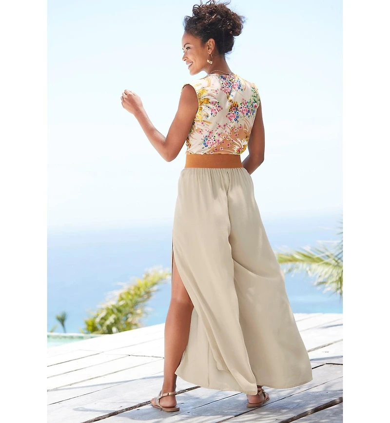 Lascana Women's Side Slit Wide Leg Pants
