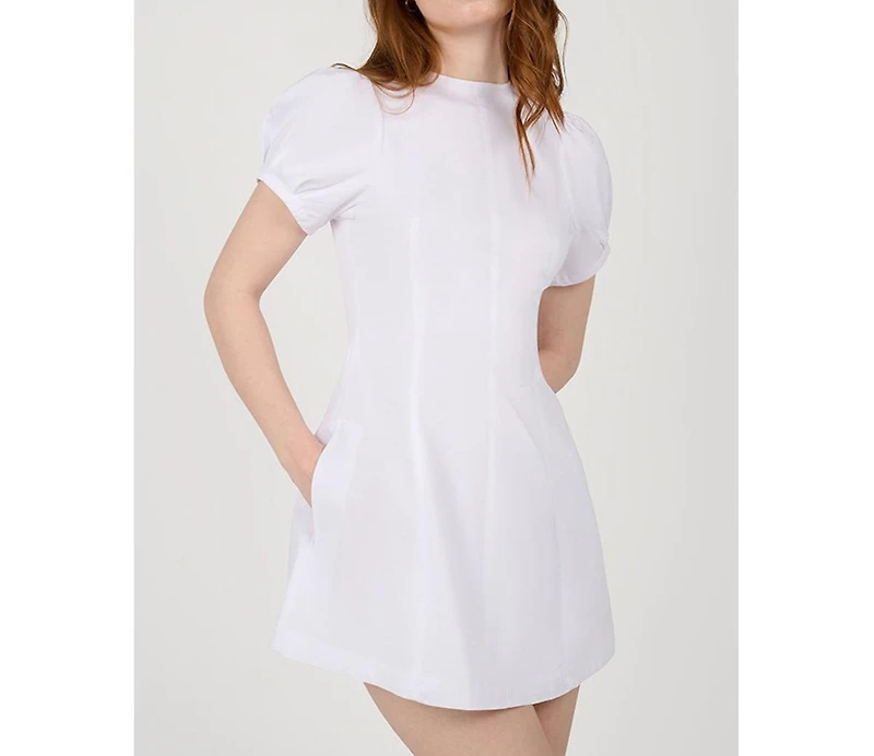 Puff Sleeve Peplum Mini Dress