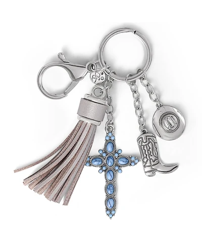 Jessica Simpson Western Cross & Tassel Charm Keychain
