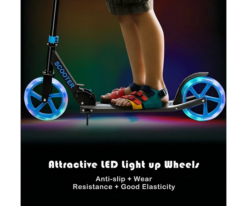 Hitway Lightweight Kids Kick Scooter with Led Wheels and Adjustable Handlebar