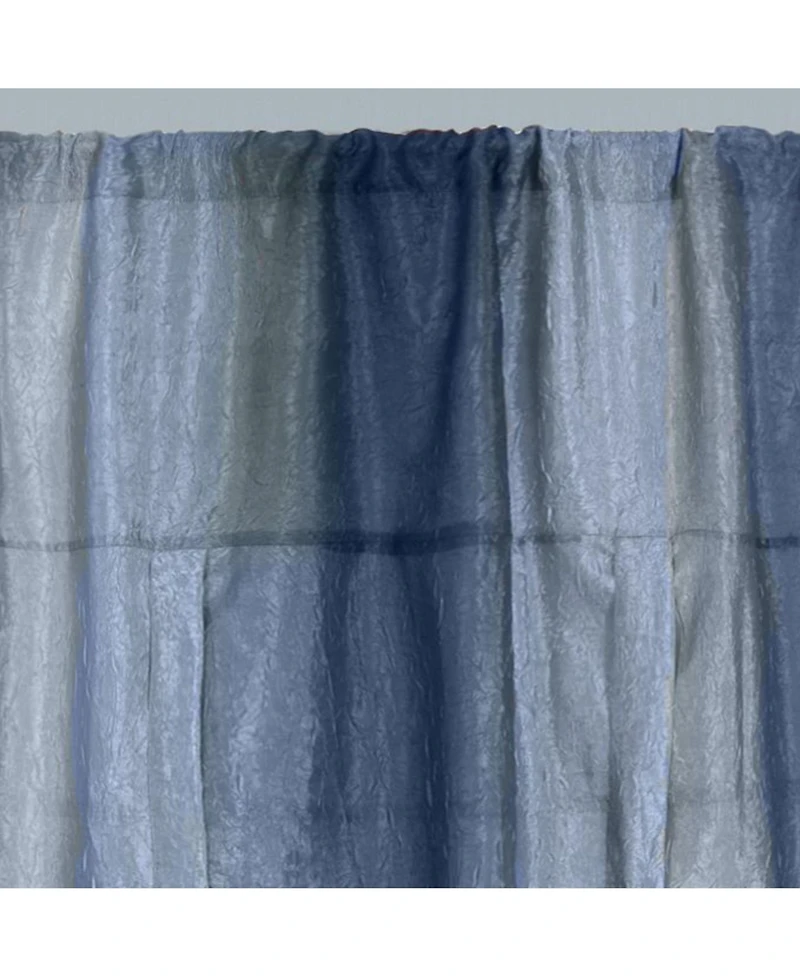 GoodGram Ombre Crushed Satin Sheer Single Window Curtains & Valances - 50 in. W x 63 L Tie Up Shade