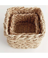 Napa Home & Garden Abaca French Braid Storage Baskets Square Set of 2