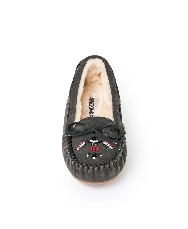 Minnetonka Women's Cally Thunderbird Animikii Suede Beaded Slippers