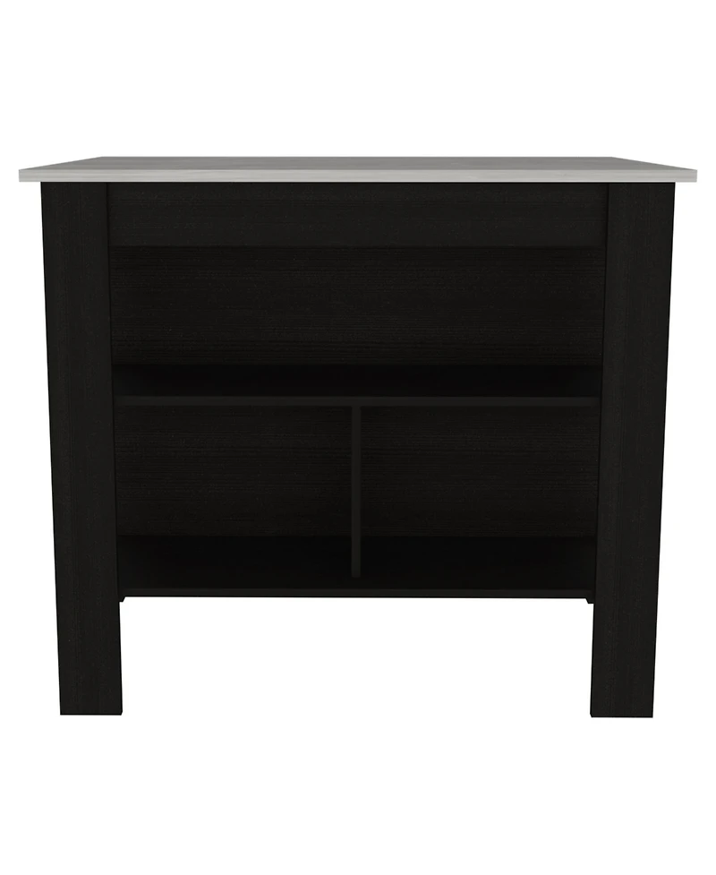 Slickblue Modern Kitchen Island with Storage Shelves and Drawer for Meal Prep and Organization