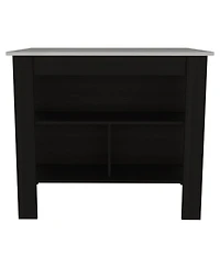 Slickblue Modern Kitchen Island with Storage Shelves and Drawer for Meal Prep and Organization