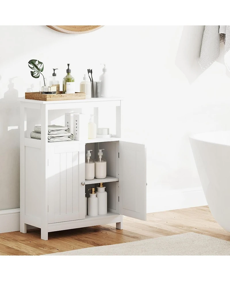 Vanirror Freestanding Bathroom Floor Storage Cabinet with Shelf - Multifunctional Storage Unit for Living Room, Hallway & Home Office