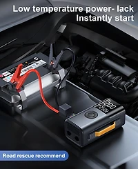 Sugift 5-in-1 Portable Jump Starter with Air Compressor, 10000mAh Car Battery Booster