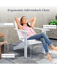 Gymax 2PCS Patio Adirondack Chair w/ Inclined Seat High Backrest & Wide Armrests
