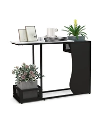 Volenca 43.5 Inch Console Table with Plant Position and Faux Marble Top