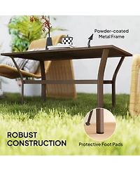 Outsunny Outdoor Table, All-Weather Patio Table,