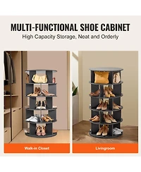 Slickblue 5-Tier Rotating Shoe Rack Tower, 360° Spinning Carousel Organizer for Entryway