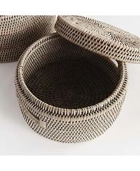 Napa Home & Garden Burma Rattan Round Lidded Boxes Set of 2