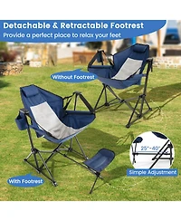 Akiudex hammock camping chair with retractable footrest and carrying bag