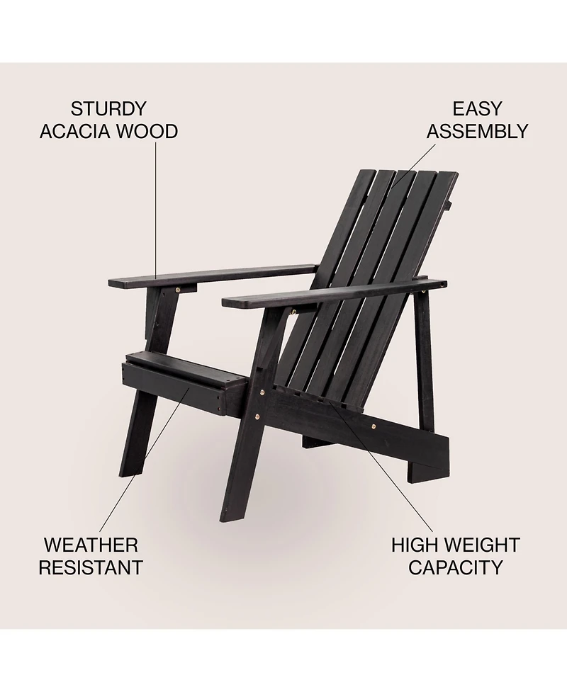 Irving Outdoor Patio Modern Acacia Wood Adirondack Chair