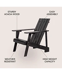 Irving Outdoor Patio Modern Acacia Wood Adirondack Chair