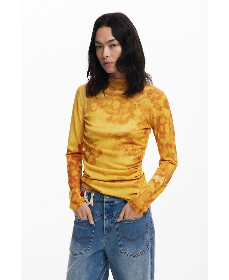 Desigual Women's Long fine watercolor sweater
