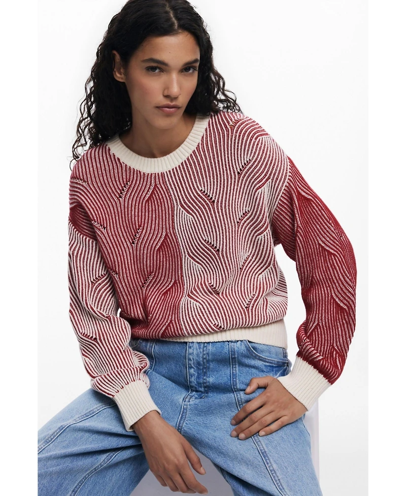 Desigual Women's Two-tone knit sweater