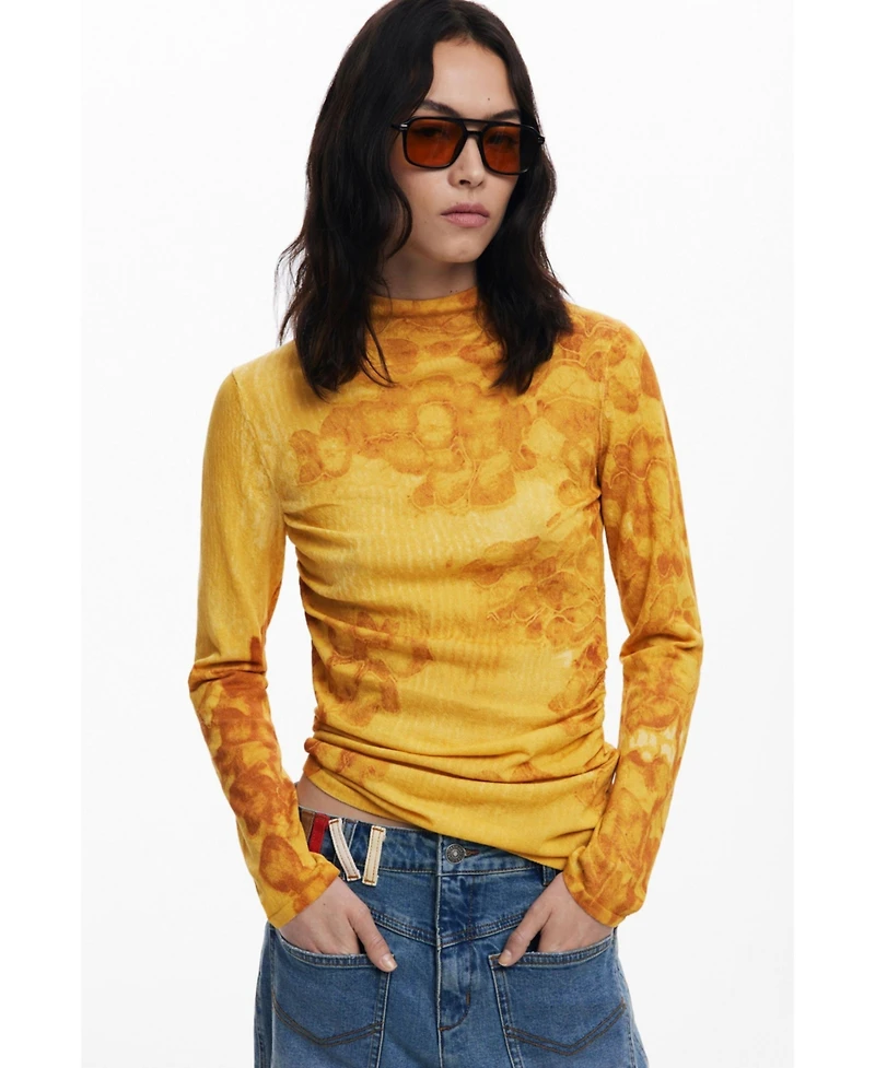 Desigual Women's Long fine watercolor sweater