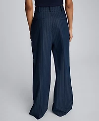 Kenneth Cole Women's Pinstripe High Rise Ankle Pants